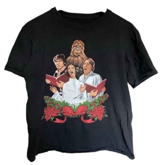 Disney Tops - Disney Star Wars Graphic Tee Christmas Caroling Women’s Medium